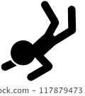 Pictogram of a person falling from a high place 117879473