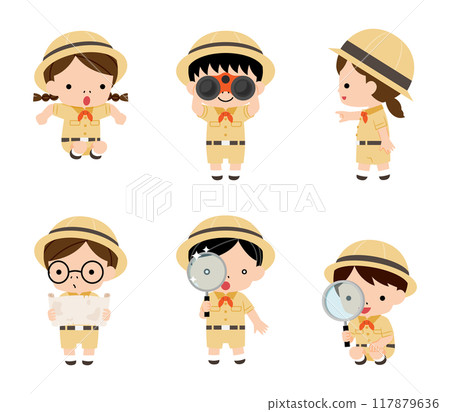 穿著探索服的孩子們 117879636