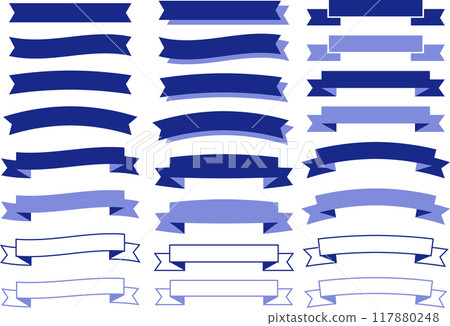 Beautiful blue ribbon material set 117880248