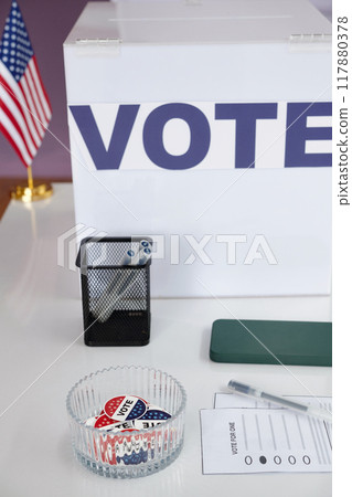 Bulletins And Pins Preparing For Voting 117880378