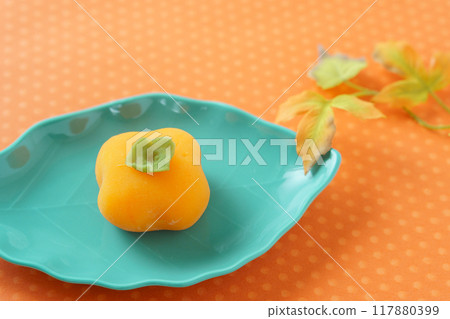 Seasonal Japanese sweets "Persimmon" Seasonal Japanese sweets "Persimmon" 117880399