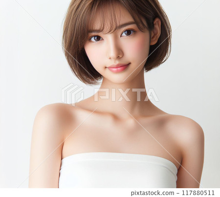 白色抹胸的美麗女人 白色抹胸的美麗女人 117880511