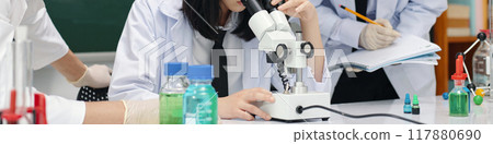 Analyzing Lab Samples with Advanced Microscope Equipment 117880690
