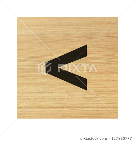 Less than sign wood block Less than sign wood block 117880777