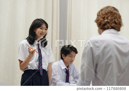 Discussing Academic Strategies during Group Study Session 117880808