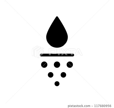 Water absorbent icon. Skin deep hydration symbol. Face care effect. Moisturizing skin icon. Water drop absorb sign. Vector illustration isolated on white background Water absorbent icon. Skin deep hydration symbol. Face care effect. Moisturizing skin icon. Water drop absorb sign. Vector illustration isolated on white background 117880956