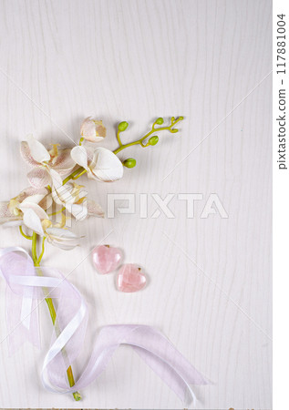 Unveiling the Art of Visual Storytelling: Orchids, Ribbons, and Rose Quartz Hearts Combine for Emotive Decor and Social Media Content. Unveiling the Art of Visual Storytelling: Orchids, Ribbons, and Rose Quartz Hearts Combine for Emotive Decor and Social Media Content. 117881004