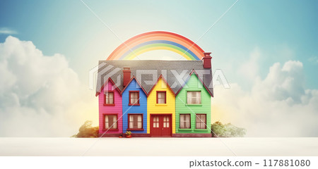 Whimsical Rainbow Houses Whimsical Rainbow Houses 117881080