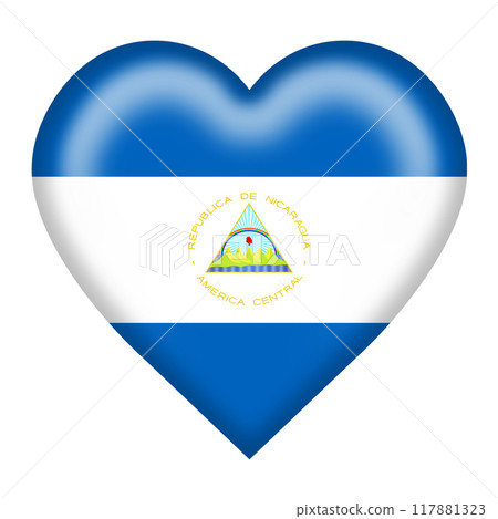 A Nicaragua flag heart button 117881323