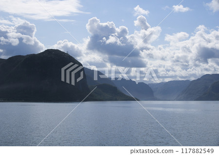 View of the Lysefjord in the morning, Norway. View of the Lysefjord in the morning, Norway. 117882549