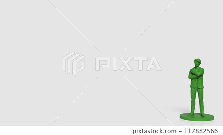 The green Business man figure on white background 3d rendering. The green Business man figure on white background 3d rendering. 117882566