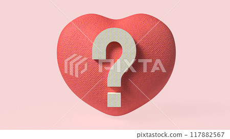 The heart and question symbol for love or abstract concept 3d rendering. The heart and question symbol for love or abstract concept 3d rendering. 117882567