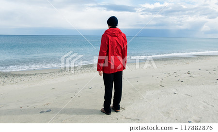 Fisherman Looking And Finding Fishes In The Water Fisherman Looking And Finding Fishes In The Water 117882876