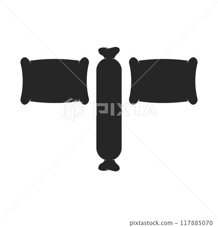 Bed and pillow logo illustration vector design Bed and pillow logo illustration vector design 117885070