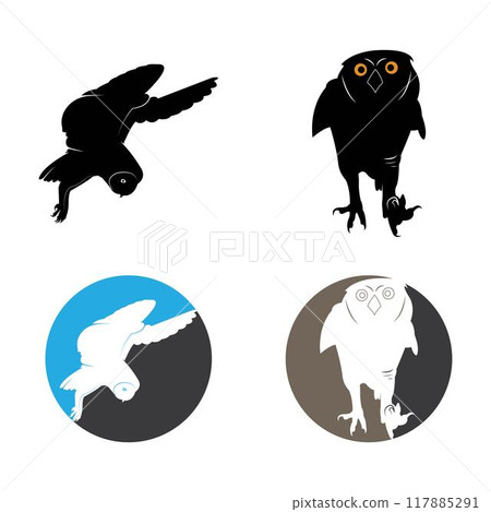 Owl logo template vector icon design Owl logo template vector icon design 117885291