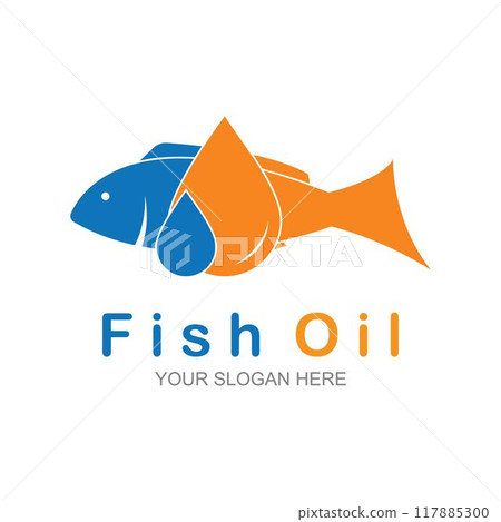 Fish oil logo vector illustration template Fish oil logo vector illustration template 117885300
