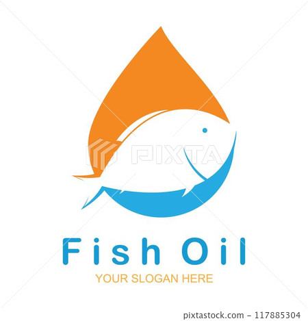 Fish oil logo vector illustration template 117885304