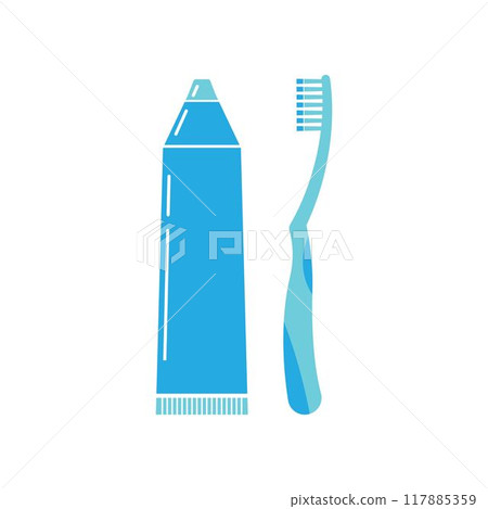 Tooth brush paste logo icon vector Tooth brush paste logo icon vector 117885359