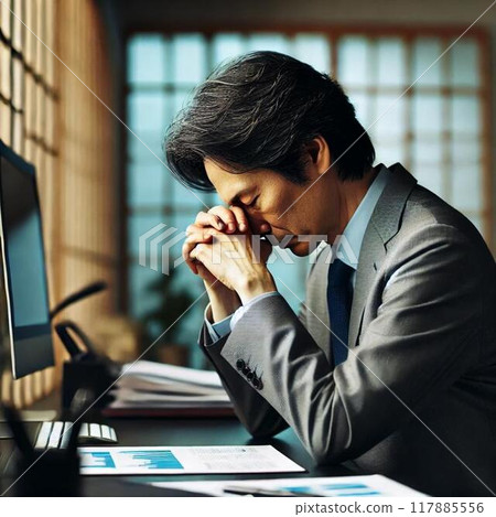 An agonizing businessman 117885556