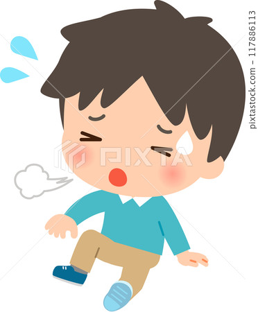 A tired man sitting on the ground A tired man sitting on the ground 117886113