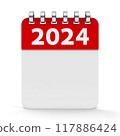 Icon calendar spiral 2024 year 117886424