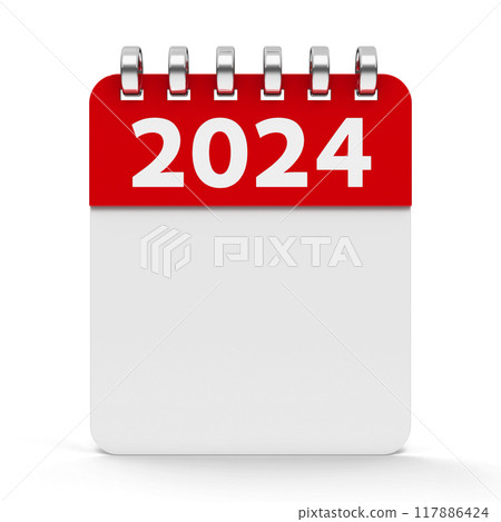Icon calendar spiral 2024 year Icon calendar spiral 2024 year 117886424
