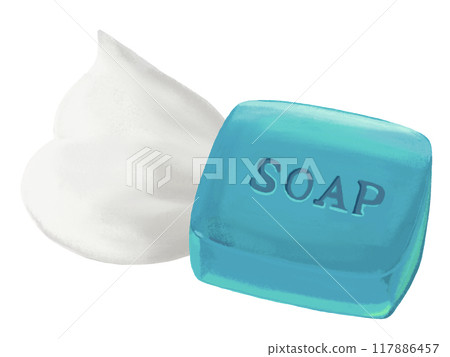 肥皂（藍色）泡沫，壓印 117886457