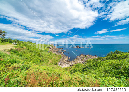 "Aomori Prefecture" Ashigezaki Coast and Tanesashi Coast in summer "Aomori Prefecture" Ashigezaki Coast and Tanesashi Coast in summer 117886513