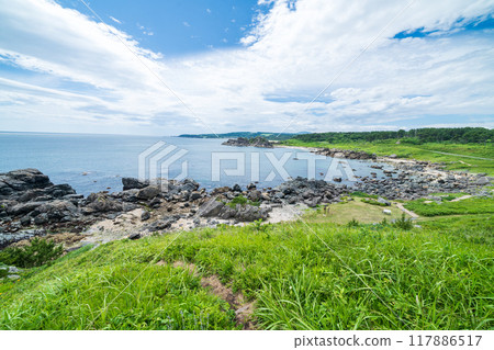 "Aomori Prefecture" Ashigezaki Coast and Tanesashi Coast in summer "Aomori Prefecture" Ashigezaki Coast and Tanesashi Coast in summer 117886517