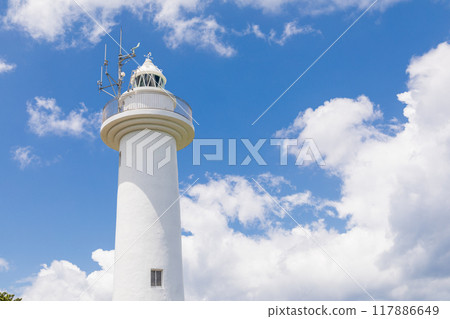 "Aomori Prefecture" Summer sky and white lighthouse, Hachinohe City 117886649