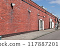 Scenery of red brick warehouses and blue sky 117887201