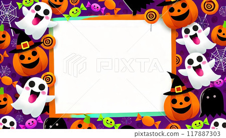 Pop style Halloween image; text space available 117887303