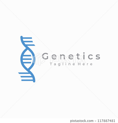 Logo design template DNA elements. Bio tech, DNA people, bio DNA, DNA spirals. Logos can be for science, pharmacy and medical. 117887481