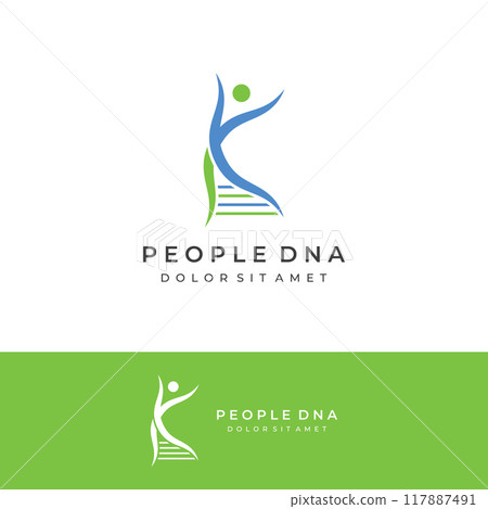 Logo design template DNA elements. Bio tech, DNA people, bio DNA, DNA spirals. Logos can be for science, pharmacy and medical. Logo design template DNA elements. Bio tech, DNA people, bio DNA, DNA spirals. Logos can be for science, pharmacy and medical. 117887491