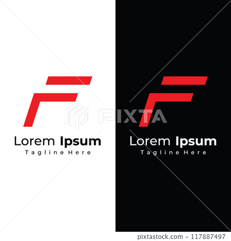 Logo design abstract template element initial letter F geometric shape. Minimalist and modern F Logo design. Logo can be used for branding and business cards. Logo design abstract template element initial letter F geometric shape. Minimalist and modern F Logo design. Logo can be used for branding and business cards. 117887497