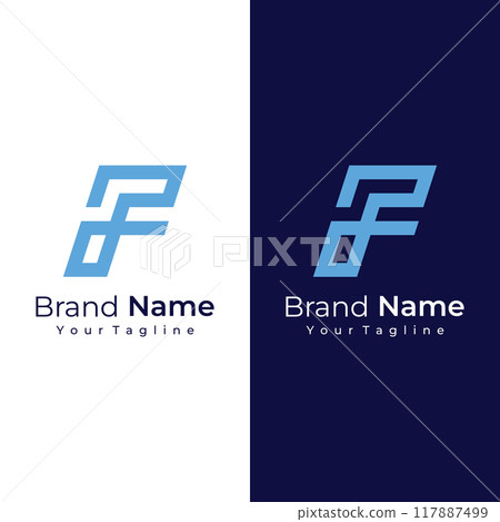 Logo design abstract template element initial letter F geometric shape. Minimalist and modern F Logo design. Logo can be used for branding and business cards. Logo design abstract template element initial letter F geometric shape. Minimalist and modern F Logo design. Logo can be used for branding and business cards. 117887499