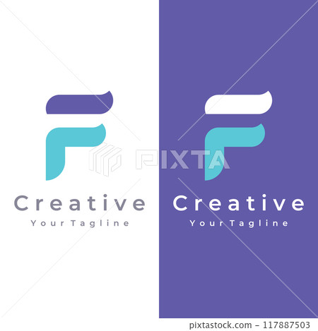Logo design abstract template element initial letter F geometric shape. Minimalist and modern F Logo design. Logo can be used for branding and business cards. Logo design abstract template element initial letter F geometric shape. Minimalist and modern F Logo design. Logo can be used for branding and business cards. 117887503