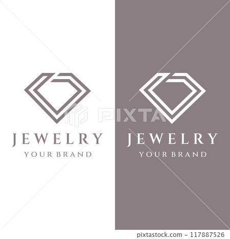 Jewelry ring abstract logo template design with luxury diamonds or gems.Isolated on black and white background.Logo can be for jewelry brands and signs. Jewelry ring abstract logo template design with luxury diamonds or gems.Isolated on black and white background.Logo can be for jewelry brands and signs. 117887526