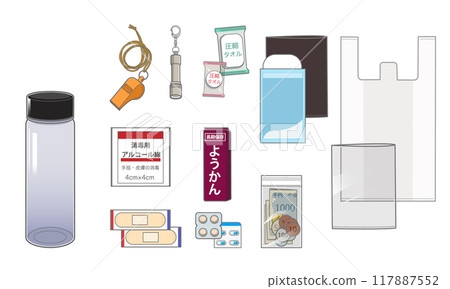 防災瓶內容物範例 防災瓶內容物範例 117887552