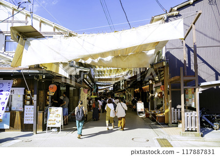 Miyajima Omotesando Shopping Street bustling with tourists (Miyajimacho, Hatsukaichi City, Hiroshima Prefecture) Miyajima Omotesando Shopping Street bustling with tourists (Miyajimacho, Hatsukaichi City, Hiroshima Prefecture) 117887831