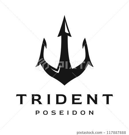 Simple vintage poseion trident spear template Logo design. Simple vintage poseion trident spear template Logo design. 117887888