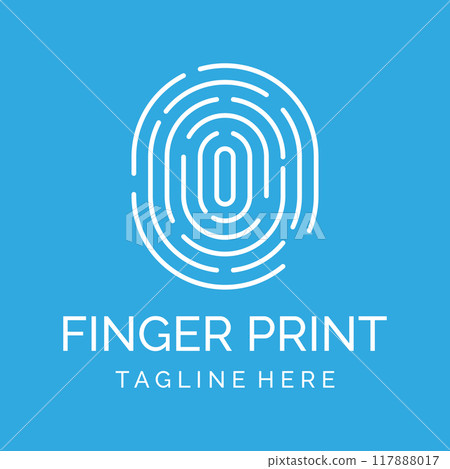Modern human fingerprint vector logotype. Fingerprint for identity, business card, technology, digital. Modern human fingerprint vector logotype. Fingerprint for identity, business card, technology, digital. 117888017
