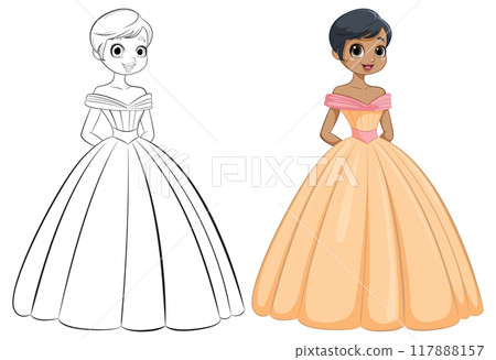 Elegant Princess in Ball Gown 117888157