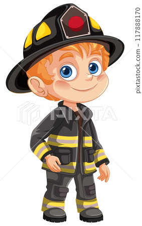 Young Firefighter in Uniform 117888170