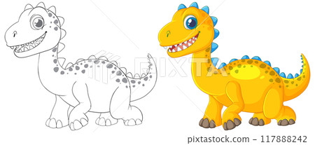 Colorful Dinosaur Illustration for Kids 117888242