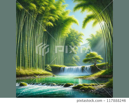 Bamboo forest and river 3 117888246