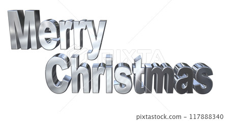 3DCG characters "Merry Christmas" Silver, Silver 117888340