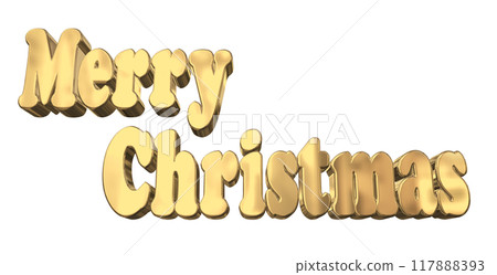 3DCG人物「聖誕快樂」金色、金色 3DCG人物「聖誕快樂」金色、金色 117888393