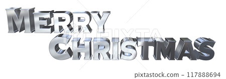 3DCG characters "Merry Christmas" Silver, Silver 3DCG characters "Merry Christmas" Silver, Silver 117888694