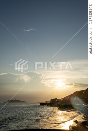 Enoshima as seen from Inamuragasaki (Kamakura, Kanagawa Prefecture) 117889148